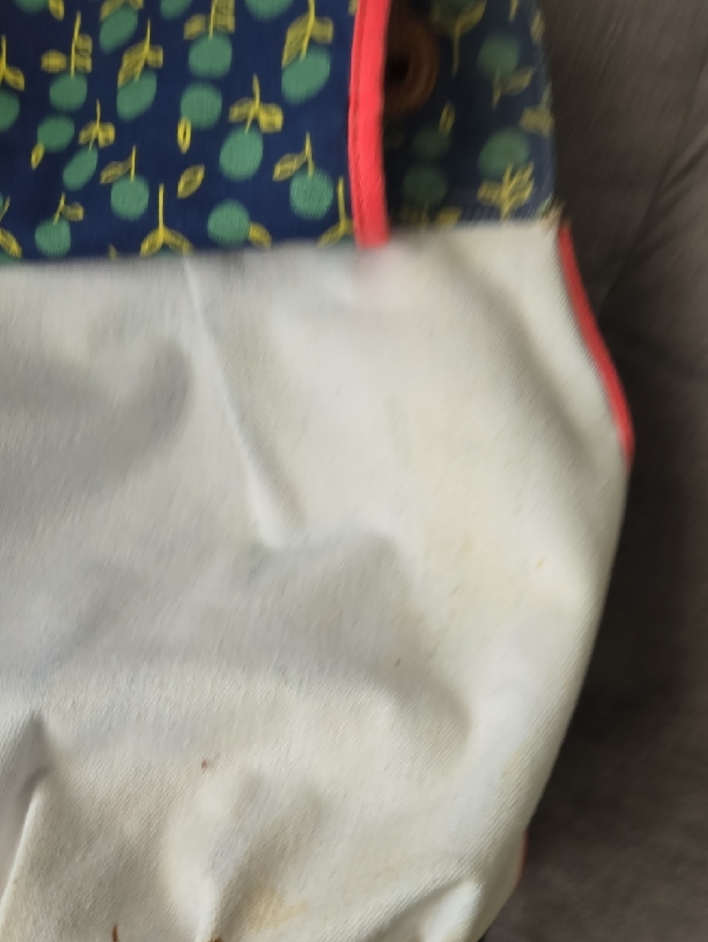 Fossil Floral Canvas Tote in Teal, Blue, Cream and Tan - Picture 4 of 5